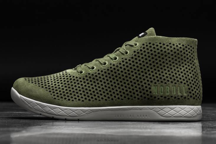 6DJZ11 Men Moss Suede Mid Trainer Nobull