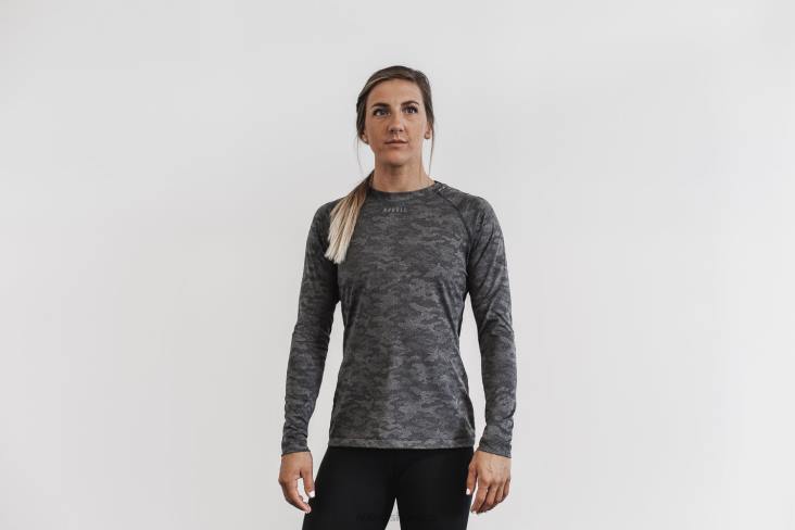 6DJZ1150 Women Lightweight Textured Long Sleeve Tee Nobull