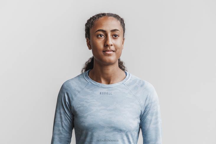 6DJZ1152 Women Lightweight Textured Long Sleeve Tee Nobull