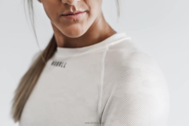 6DJZ1153 Women Lightweight Textured Long Sleeve Tee Nobull