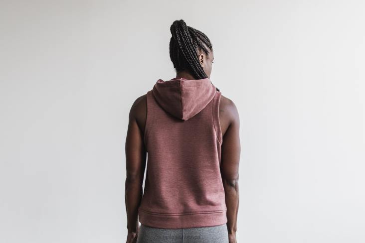 6DJZ1193 Women Microplush Sleeveless Hoodie Nobull