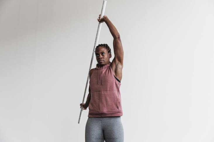 6DJZ1193 Women Microplush Sleeveless Hoodie Nobull