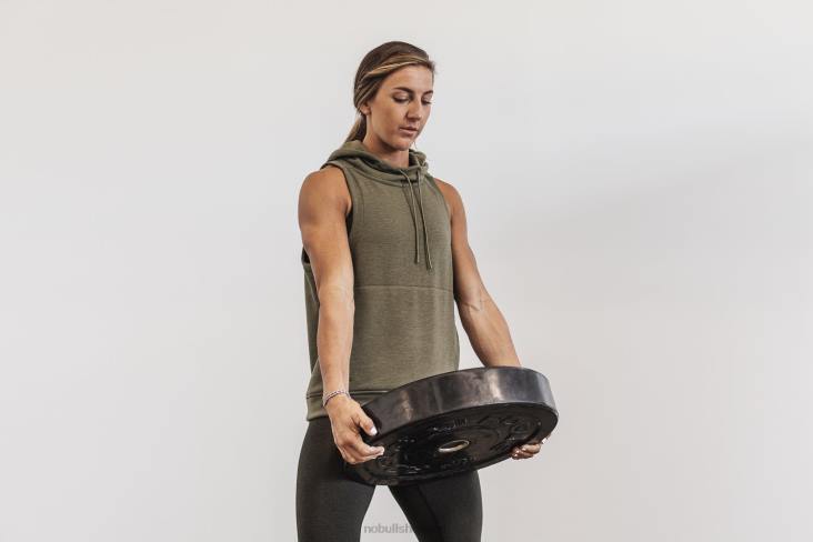 6DJZ1196 Women Microplush Sleeveless Hoodie Nobull