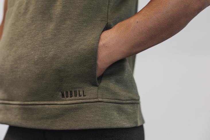 6DJZ1196 Women Microplush Sleeveless Hoodie Nobull