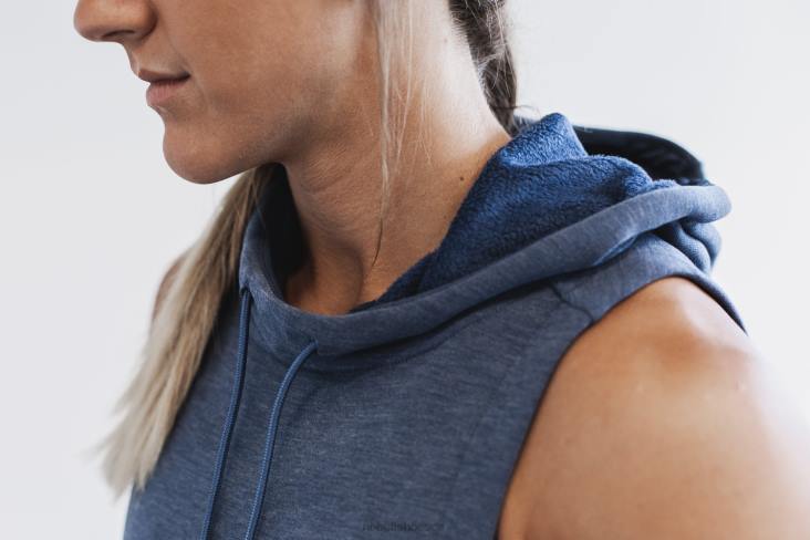 6DJZ1197 Women Microplush Sleeveless Hoodie Nobull