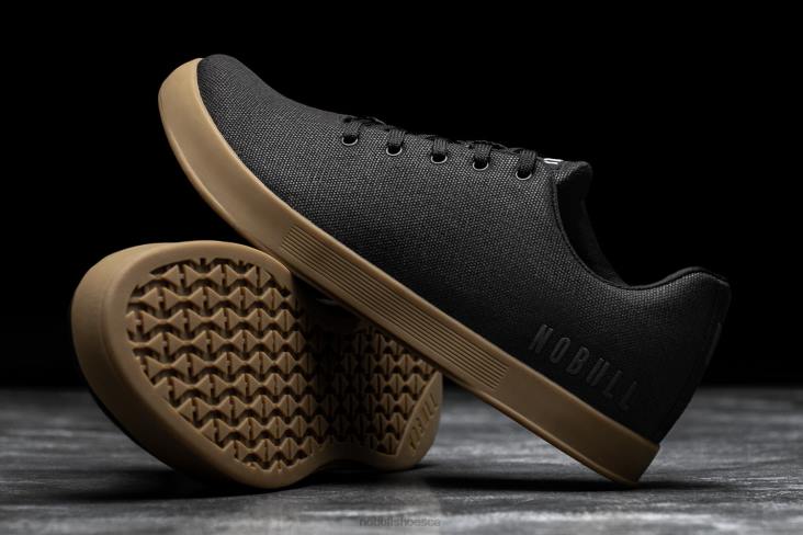 6DJZ12 Men Black Gum Canvas Trainer Nobull