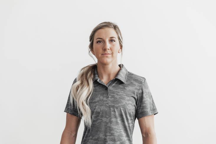 6DJZ1330 Women Lightweight Textured Polo Nobull
