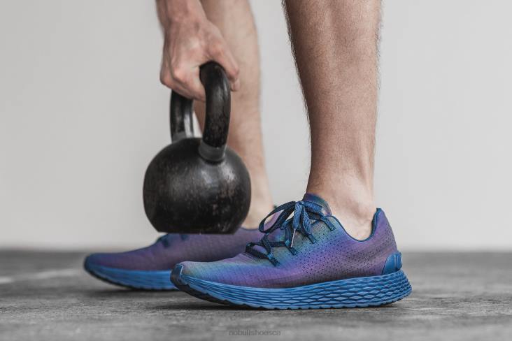 6DJZ138 Men Blue Opal Iridescent Ripstop Runner Nobull