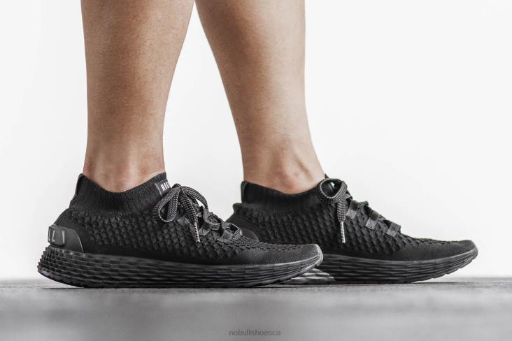 6DJZ139 Men Black Knit Runner Nobull