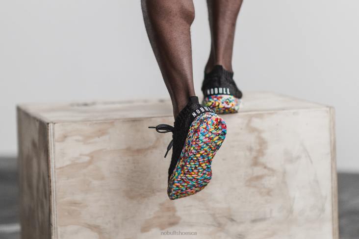 6DJZ159 Men Black Wild Knit Runner Nobull