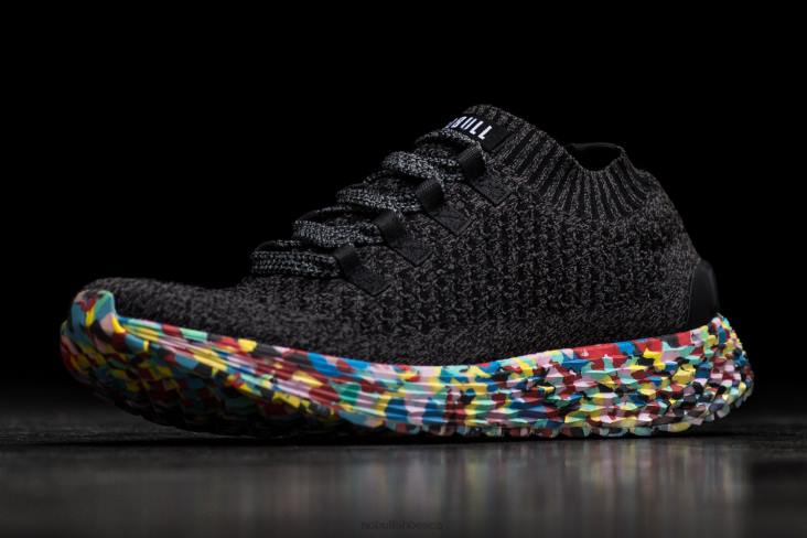 6DJZ159 Men Black Wild Knit Runner Nobull