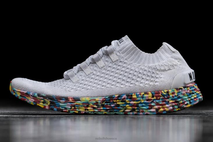 6DJZ161 Men White Wild Knit Runner Nobull