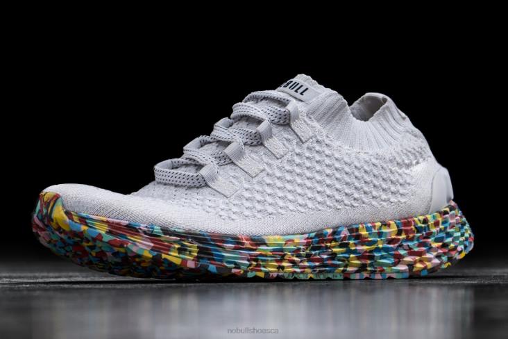 6DJZ161 Men White Wild Knit Runner Nobull