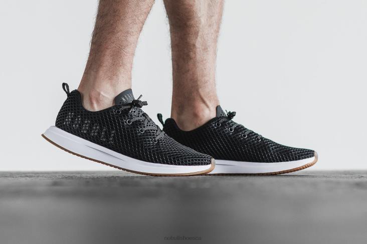 6DJZ165 Men Black White Mesh Runner Nobull