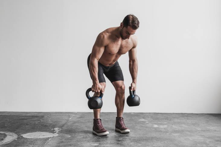 6DJZ19 Men High-Top Burgundy Leather Trainer Nobull