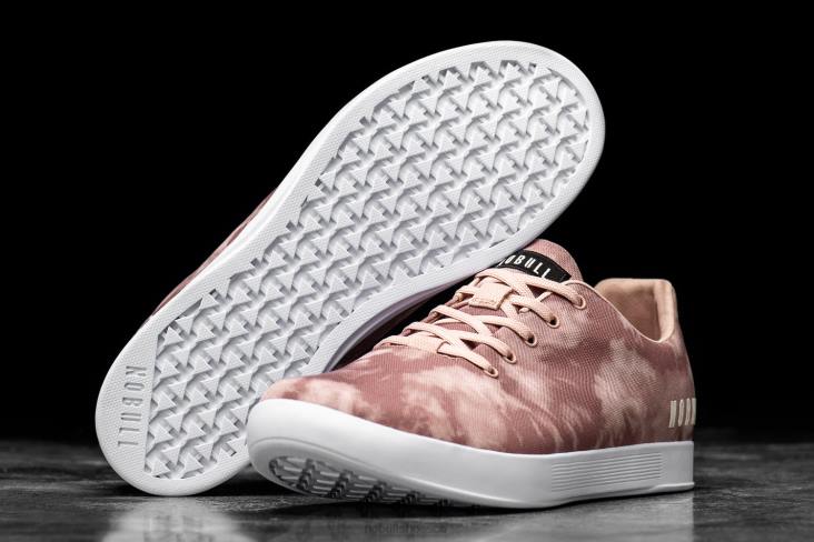 6DJZ20 Men Dusty Rose Tie-Dye Canvas Trainer Nobull
