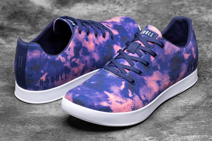 6DJZ21 Men Indigo  Pink Tie-Dye Canvas Trainer Nobull