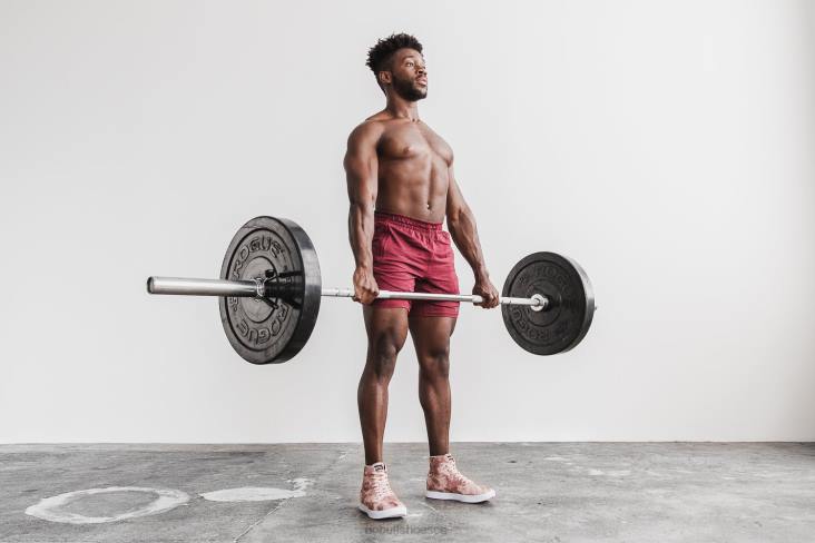 6DJZ33 Men High-Top Dusty Rose Tie-Dye Canvas Trainer Nobull