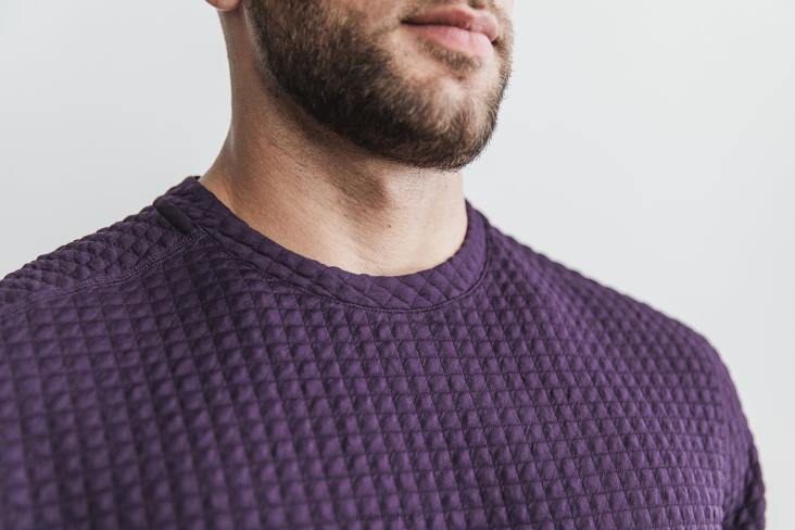 6DJZ346 Men Quilted Crew Pullover Nobull