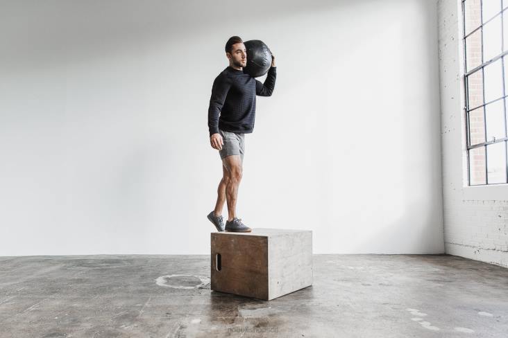 6DJZ347 Men Quilted Crew Pullover Nobull