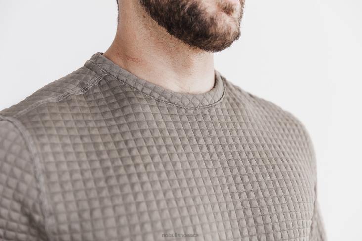 6DJZ348 Men Quilted Crew Pullover Nobull