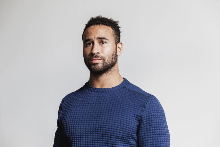 6DJZ352 Men Quilted Crew Pullover Nobull