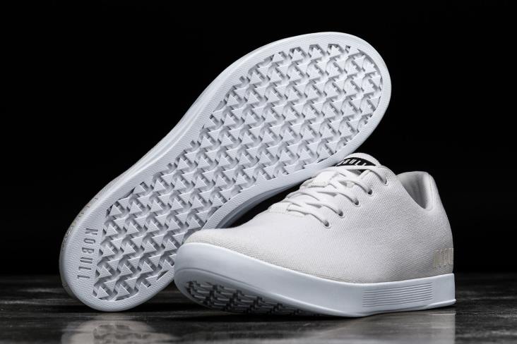 6DJZ37 Men White Canvas Trainer Nobull