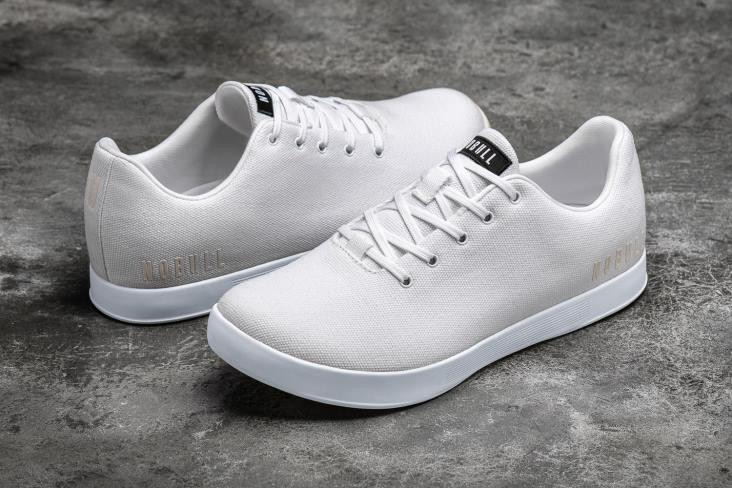 6DJZ37 Men White Canvas Trainer Nobull