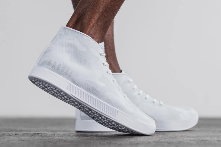 6DJZ38 Men White Camo Canvas Mid Trainer Nobull