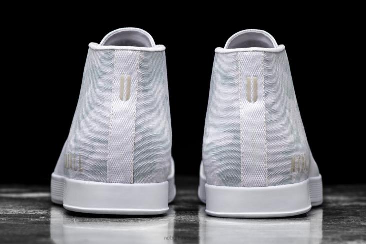 6DJZ38 Men White Camo Canvas Mid Trainer Nobull