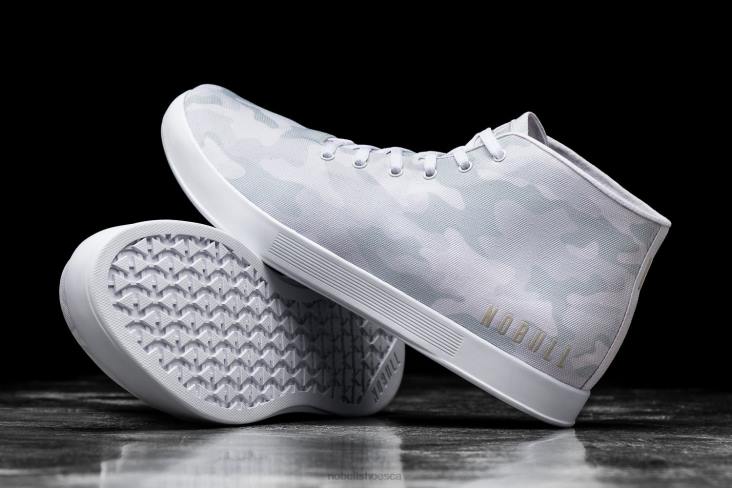 6DJZ38 Men White Camo Canvas Mid Trainer Nobull