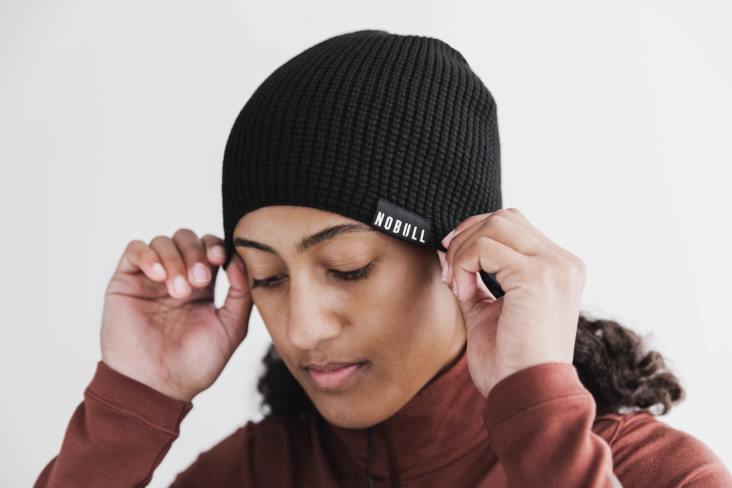 6DJZ438 Unisex Blended Merino Wool Waffle Beanie Nobull