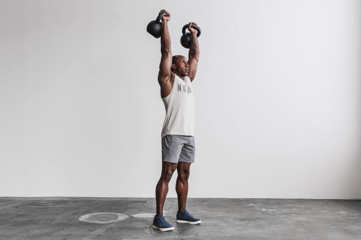 6DJZ45 Men Navy Ivory Suede Mid Trainer Nobull