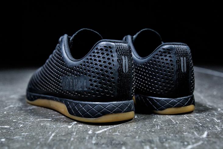 6DJZ47 Men Black Gum Leather Trainer Nobull