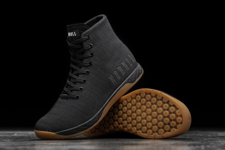 6DJZ5 Men High-Top Black Gum Trainer Nobull
