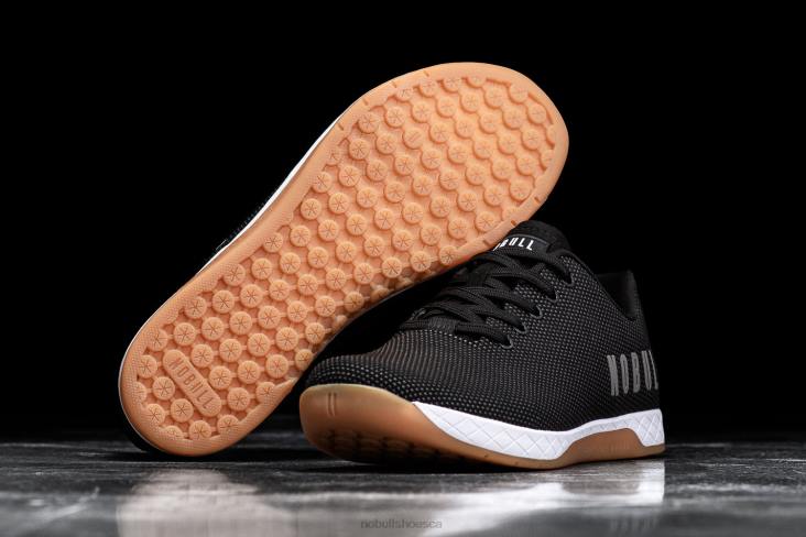 6DJZ505 Women Black White Gum Trainer Nobull
