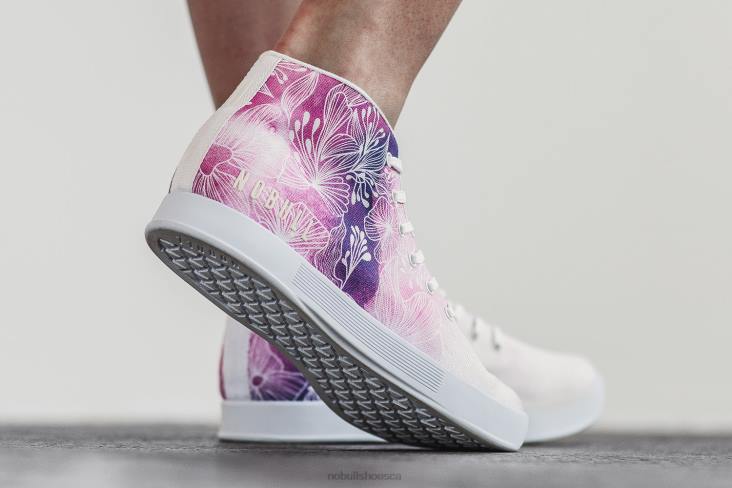 6DJZ513 Women Mulberry Watercolor Canvas Mid Trainer Nobull