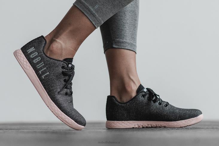6DJZ526 Women Black Heather Dusty Rose Trainer Nobull