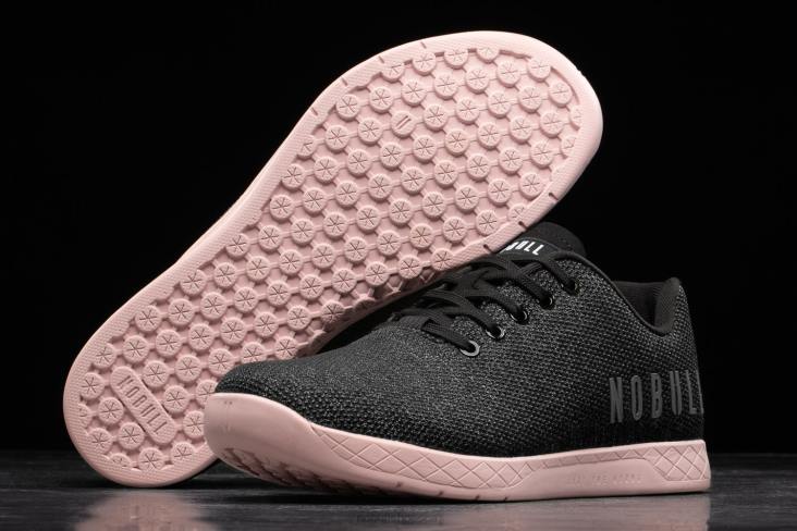 6DJZ526 Women Black Heather Dusty Rose Trainer Nobull