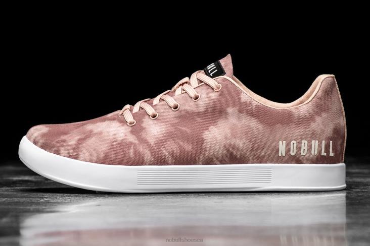 6DJZ527 Women Dusty Rose Tie-Dye Canvas Trainer Nobull
