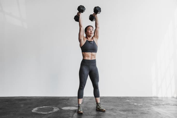 6DJZ533 Women High-Top Forest Camo Canvas Trainer Nobull