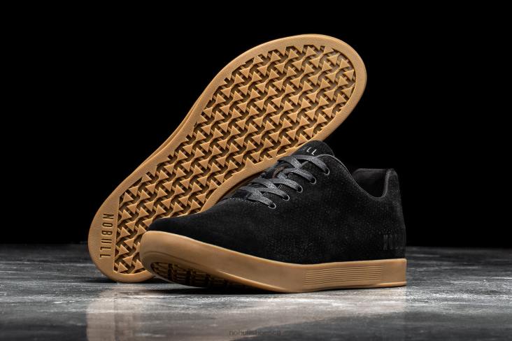 6DJZ54 Men Black Dark Gum Suede Trainer Nobull