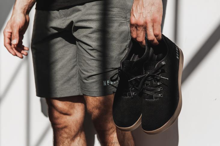 6DJZ54 Men Black Dark Gum Suede Trainer Nobull