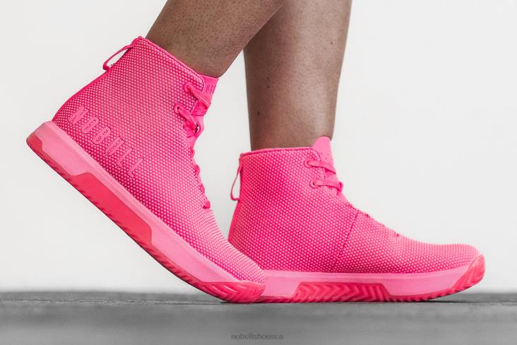 6DJZ546 Women High-Top Neon Pink Trainer+ Nobull
