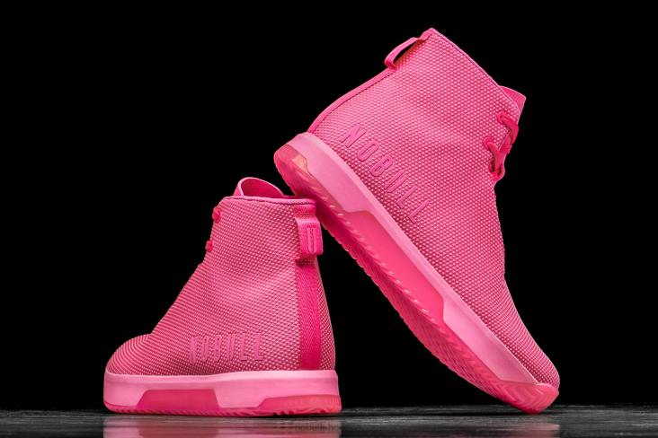 6DJZ546 Women High-Top Neon Pink Trainer+ Nobull