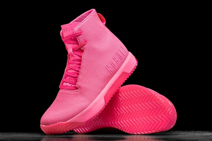6DJZ546 Women High-Top Neon Pink Trainer+ Nobull