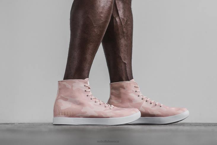 6DJZ55 Men High-Top Rose Camo Canvas Trainer Nobull
