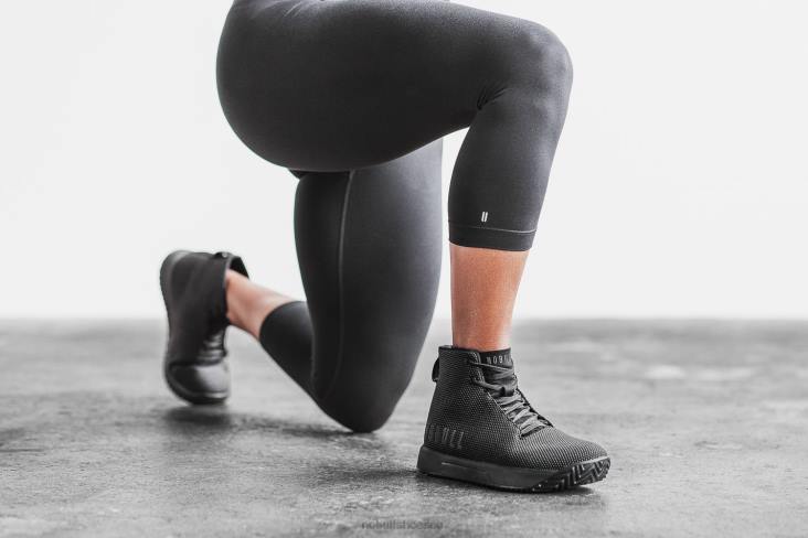 6DJZ558 Women High-Top Black Trainer+ Nobull