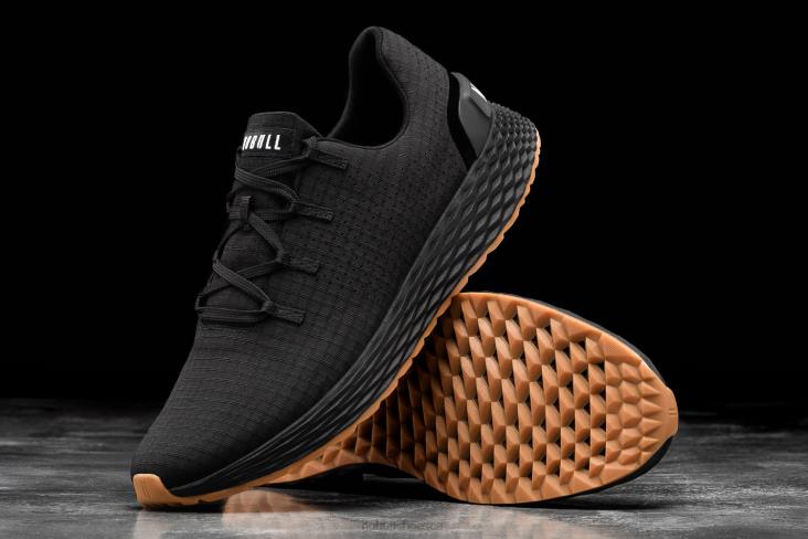 6DJZ568 Women Black Gum Ripstop Runner Nobull