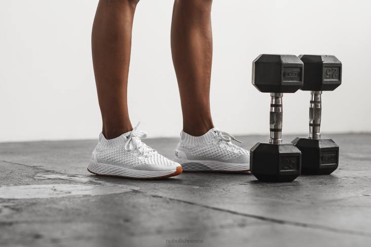 6DJZ574 Women White Knit Runner Nobull